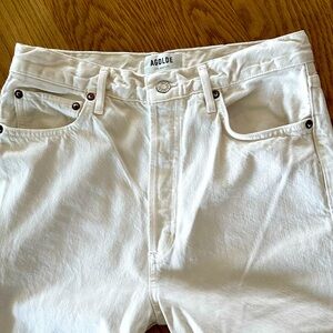 Agolde Cream Straight Leg Jeans Timeless Design